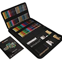 Kit Dibujo Completo 74 piezas - Principiantes o profesionales- Estuche de 24 Lapices acuarelables- 12 lapices colores 12…
